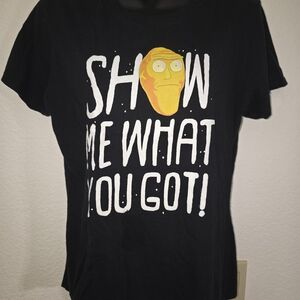 Black Graphic T-Shirt with Bold Text
